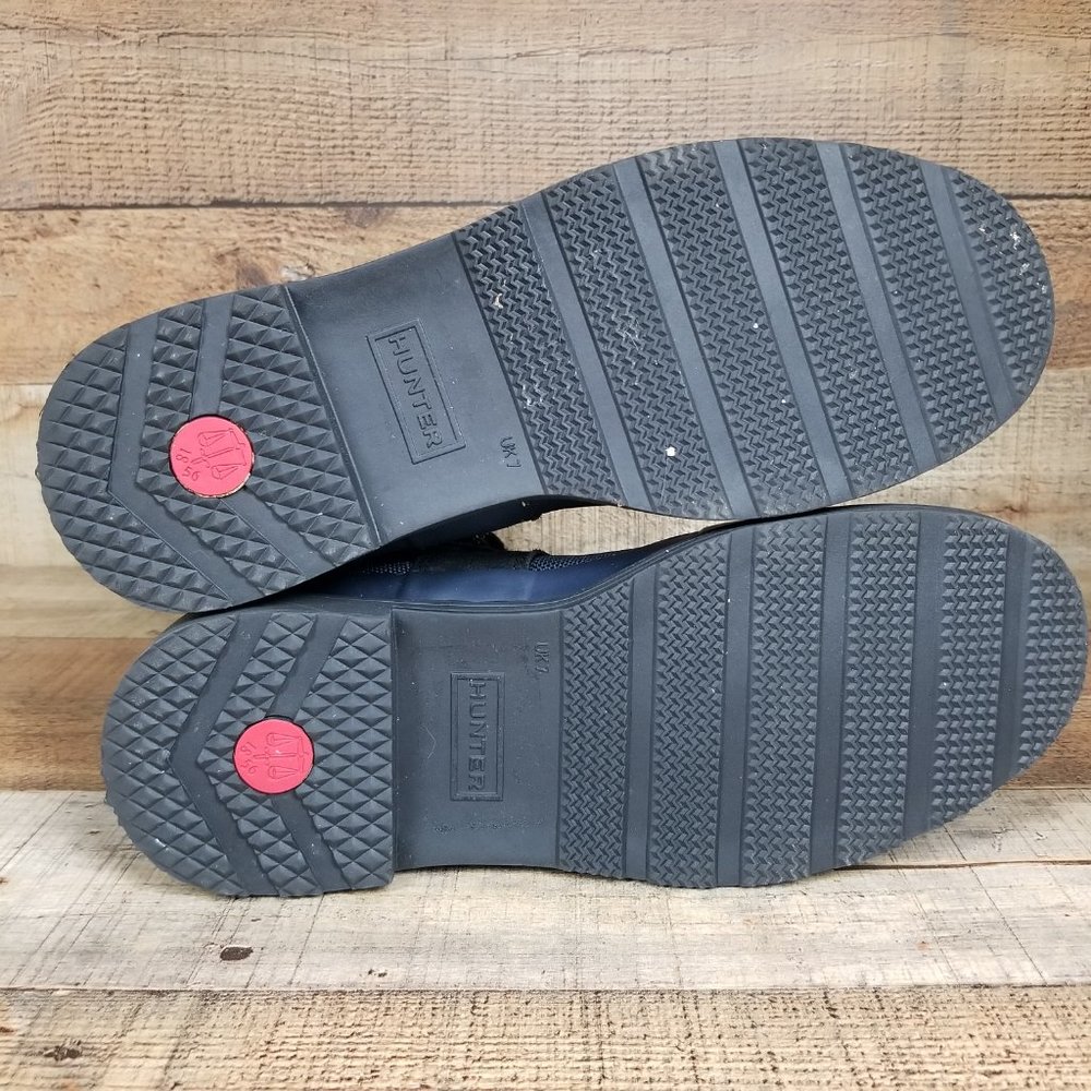 Hunter Original Insulated Commando Men Sz 8 Boot Blue Black Rain Lace Up Lined - Picture 7 of 8